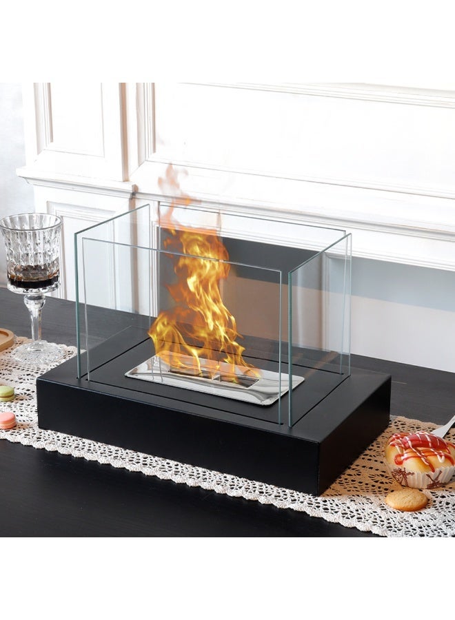JHY DESIGN Tabletop Ambient Lighting - Modern Glass Flame Lamp for Atmosphere & Decorative Candlelight, Doubles as a Candle Holder - Image 4